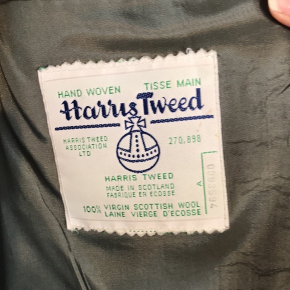 Vintage virgin scottish wool (Harris Tweed) gray speckled blazer - Picture 5 of 11